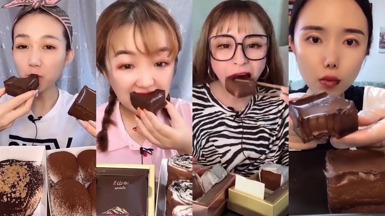 [ASMR] CHOCO LAVA (冰山熔岩) || Chinese Dessert Mukbang 디저트 먹방 吃播 *Subtitled
