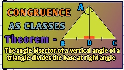 Prove that the bisector of vertical angle of an isosceles triangle bisects the base at right angles