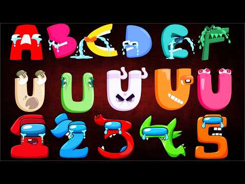 ABC Song & Counting for Toddlers | Uppercase & Lowercase A–Z, Crying Monsters & U Transformations