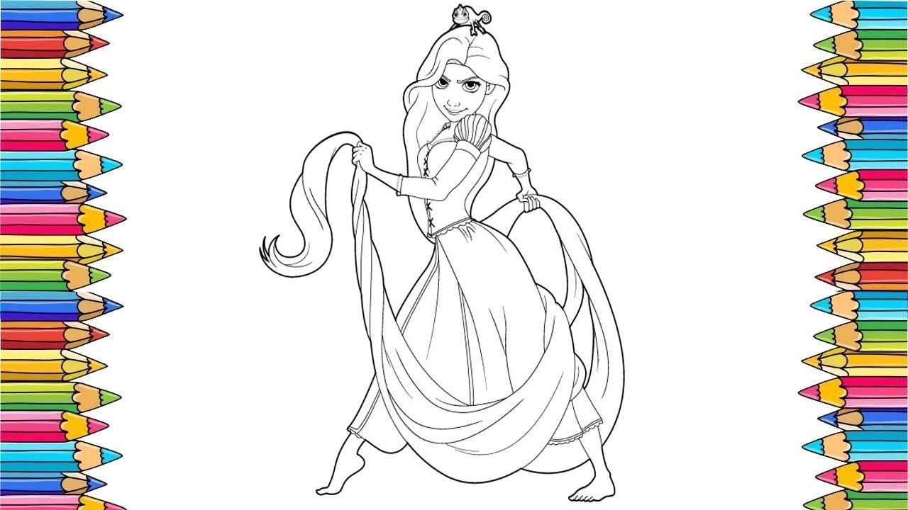Coloring Pages Drawing And Coloring Rapunzel Disney Princess Coloring Page For Kids Youtube