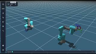 Two Universal Robotics UR3 robot arms in action