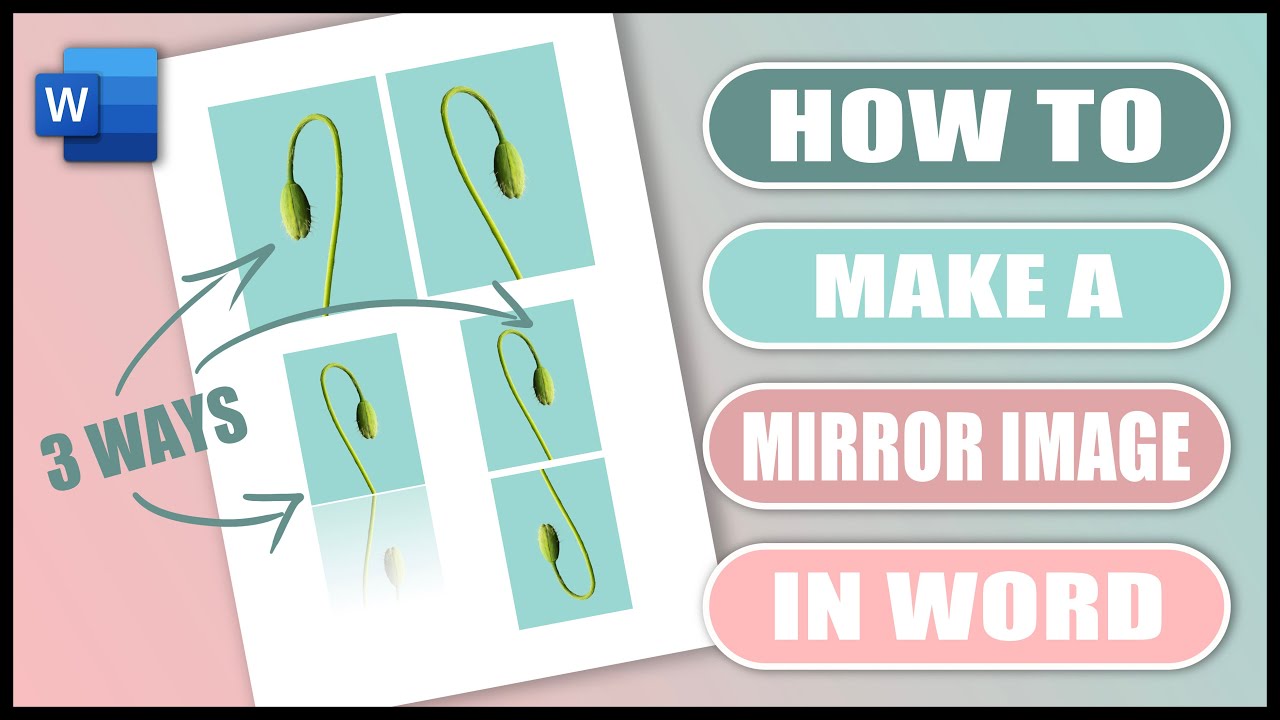 how to make a mirror image in word reflections in word youtube