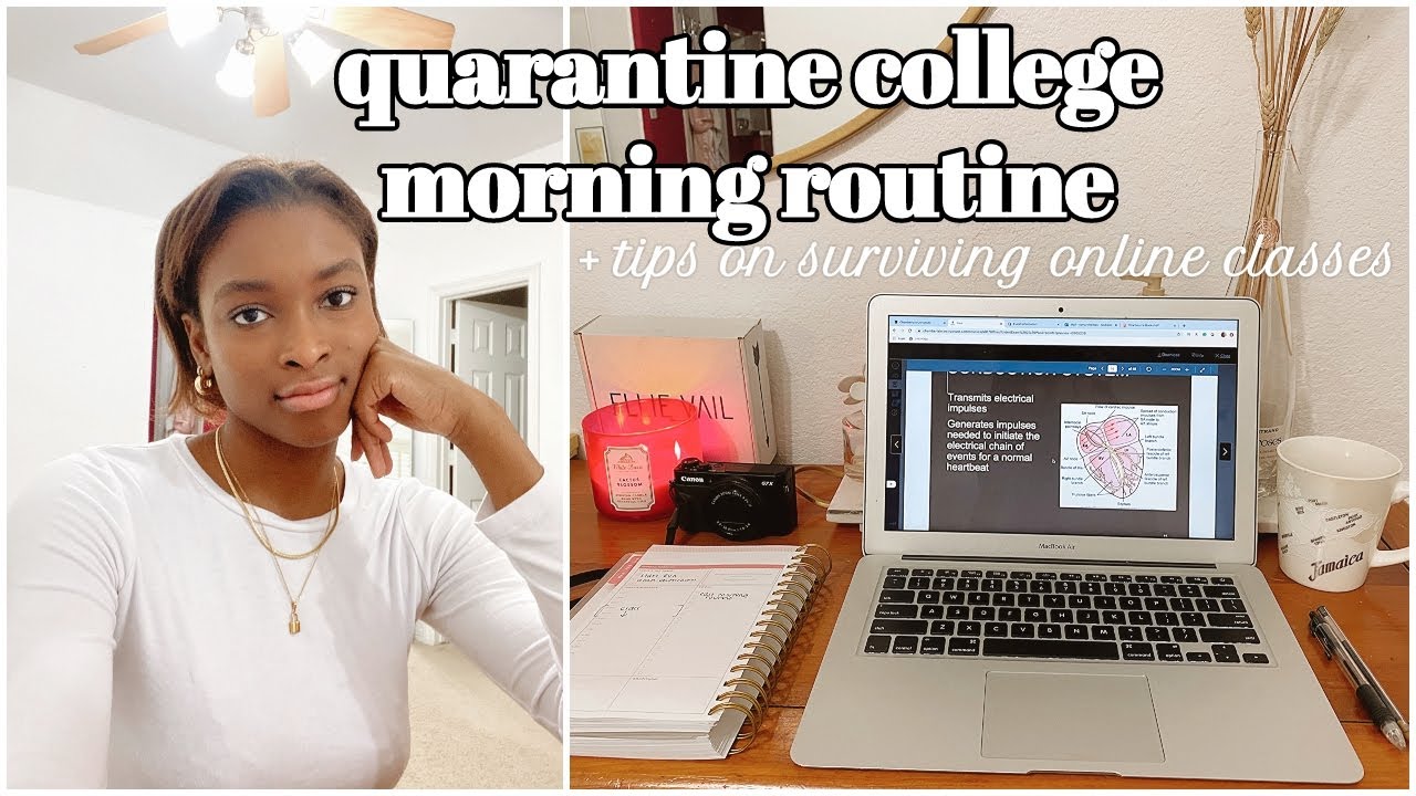REAL COLLEGE (quarantined) MORNING ROUTINE tips on surviving online