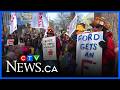 'A nightmare': Doug Ford protest targets hospital job cuts