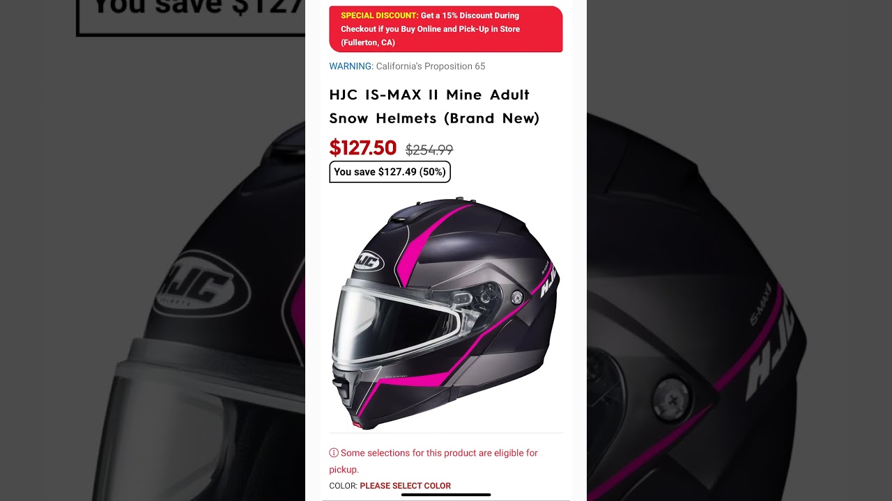 Motorhelmets Store Sale HJC IS-MAX II Mine and Electric Adult Snow Helmets 