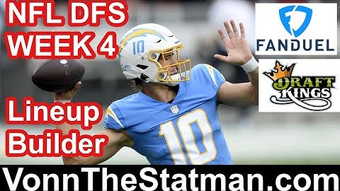 Fanduel NFL DFS Week 4 lineup builder