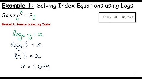 LCHL - Solving Index and Log Equations