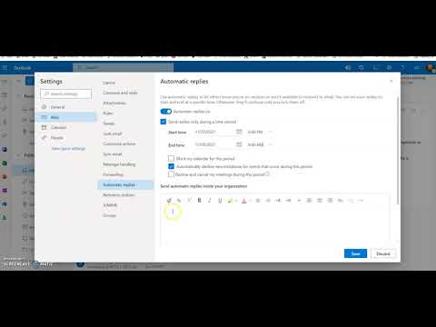 Setting up automatic replies in Outlook