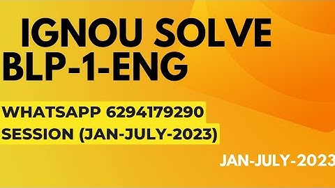 blp-1 solved assignment 2022-23 / blp-1solved assignment 2023 in english/ ignou blp-1
