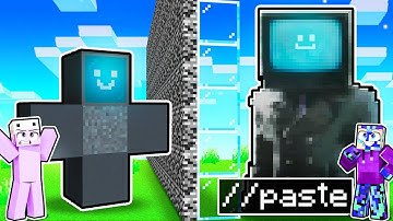I CHEATED with //PASTE in a SKIBIDI TV Man Build Challenge! (NEW CHARACTER!)