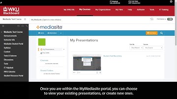 Accessing My Mediasite Through Blackboard (For Faculty)