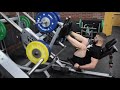 Leg Press: feet high on the plate