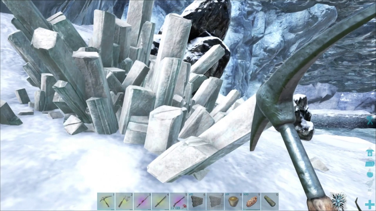 Crystals in the Ice Area Ark Ragnarok YouTube