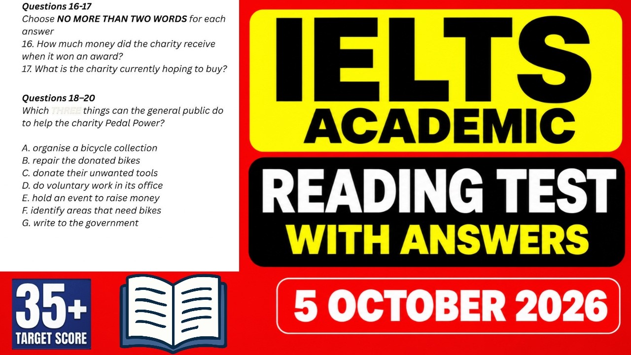 IELTS Academic Reading Practice Test 2026 With Answers | 5 october