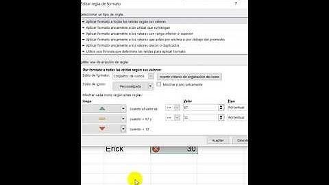 Formato condicional con íconos en Excel