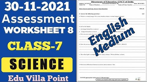 Class 7 Science English Medium Assessment Worksheet 8 (30/11/2021) | Edu Villa Point