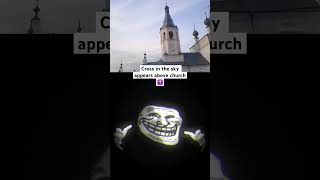 Cross In The Sky Appears Above Church  christian religion shorts recommended