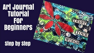 Mixed Media Art Journal Tutorial- Napkins, Modeling Paste, Stencils- Beginner Friendly