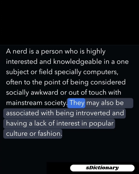 Nerd meaning #sdictionary  | meaning of nerd | who is nerd