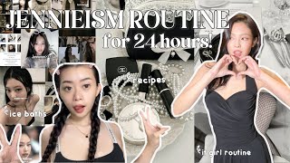 LIVING LIKE BLACKPINK JENNIE FOR 24 HOURS 🖤*jennieism routine*