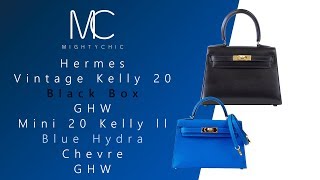 Blue Brume Chèvre Leather Mini Kelly 20 PHW