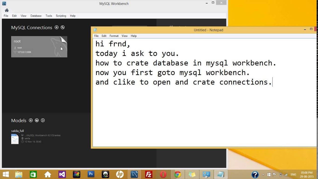 setup mysql database workbench youtube