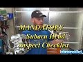 MANDATORY Subaru Head Inpsect Checklist