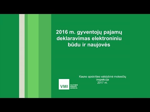 2016 m. gyventojų pajamų deklaravimas elektroniniu būdu ir naujovės