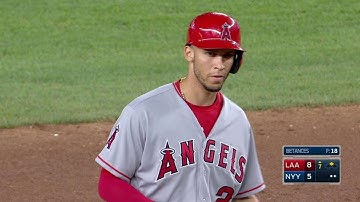 LAA@NYY: Simmons plates a pair with a double to left