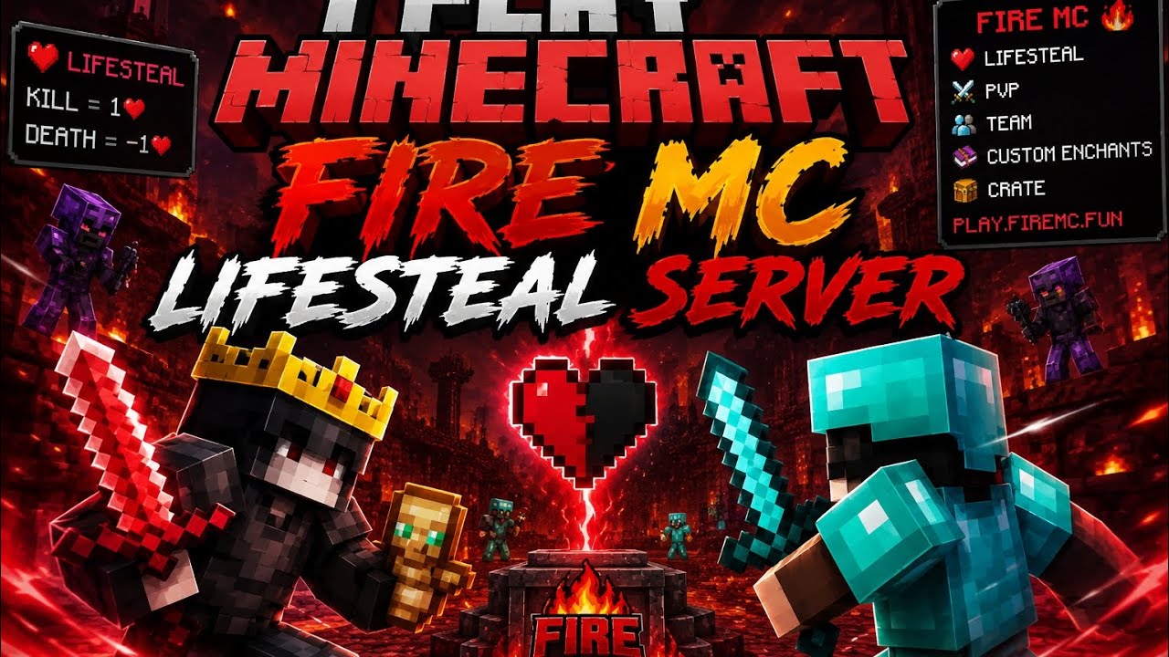 I play Minecraft fire mc lifesteal server and I found secret ...