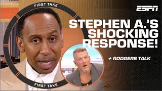 Stephen A. leaves Shannon Sharpe \& Pat McAfee SHOCKED over this take 🍿 | First Take