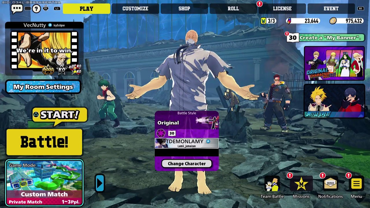 Rank n Customs| MY HERO ULTRA RUMBLE