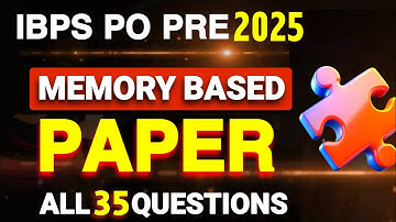 IBPS PO Prelims 2025 1st Shift Paper | IBPS PO Memory Based Paper 2025 | IBPS PO 1st Shift.Banking