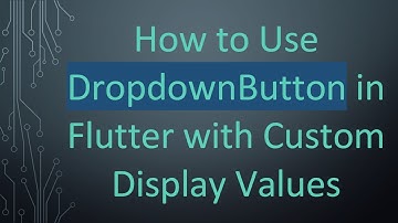 How to Use DropdownButton in Flutter with Custom Display Values