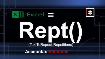 Learn Rept Formula in hindi in excel || Accountax Solutions ||