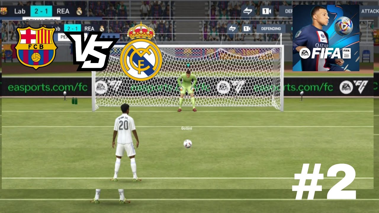 FC BARCELONA VS REAL MADRID FULL PENALTY SHOOTOUT, FIFA MOBILE #2 - YouTube