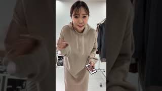 【神戸レタス】フード付きニットワンピース [E2273]