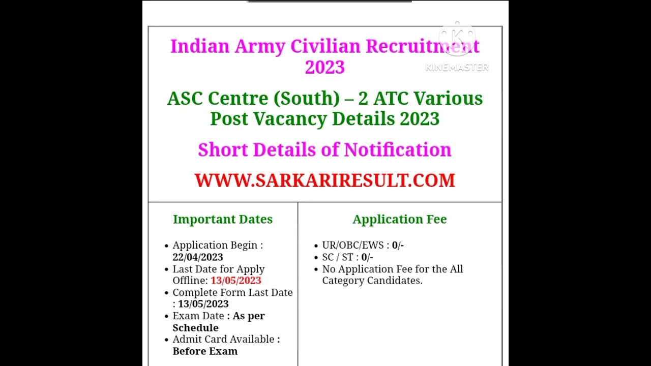 Army ASC Centre (South) – 2 ATC Recruitment 2023 Apply Offline for 236 Post