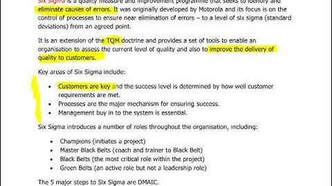 ACCA P3 - 38 6-sigma