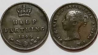 HALF FARTHING 1844 Coin VALUE + REVIEW Queen Victoria Coin