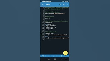 Finding the Armstrong Number in Python Programming in mobile!!!