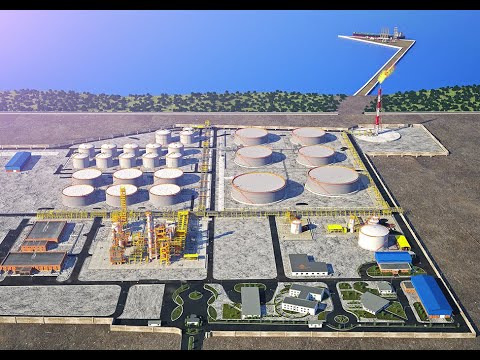 Oil Refinery Construction Animation   Oil Animation