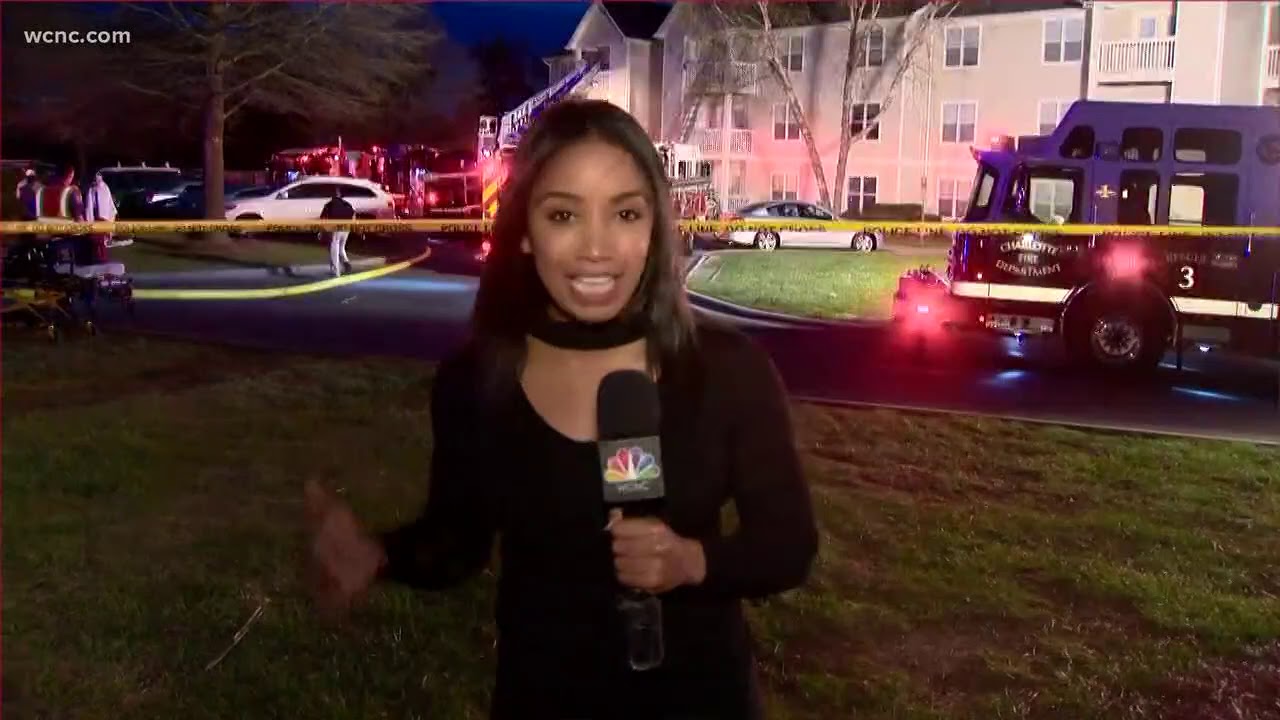 Crews battle apartment fire in east Charlotte - YouTube