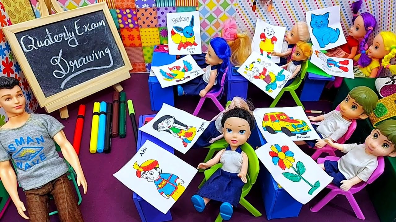 Quarterly Drawing Exam || யாரு 10/10 எடுத்தது? || who is the winner? || My Barbie Shows