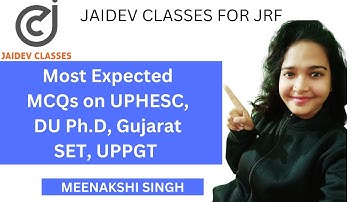 NTA UGC NET  2022 I Most Expected MCQs on UPHESC, DU Ph.D, Gujarat SET, UPPGT  I Meenakshi Singh