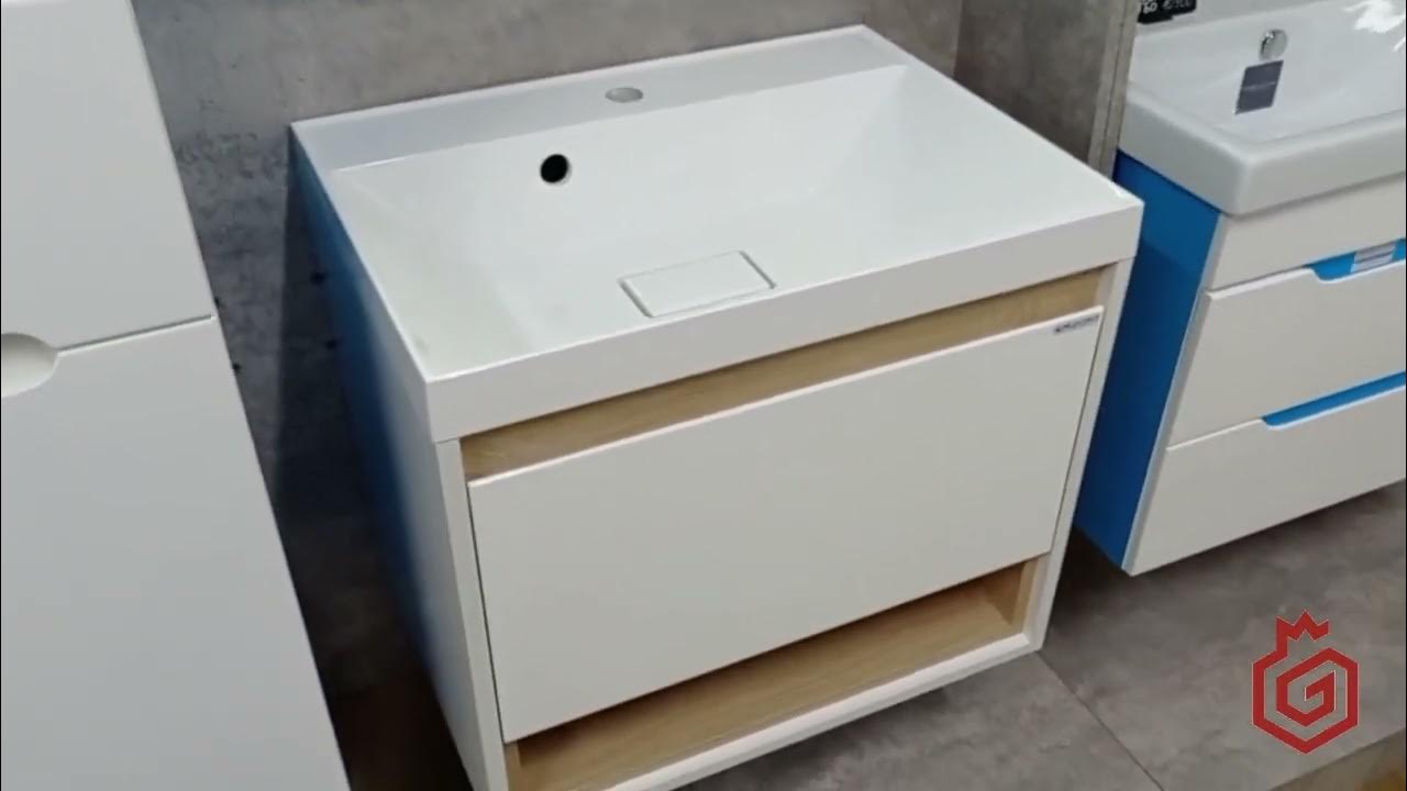 Тумба подвесная Мирсант Scandy 60см с раковиной из искусственного камня ...