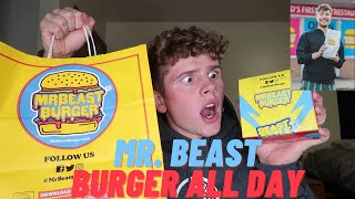 Eating only Mr. Beast Burger for 24 hours!!