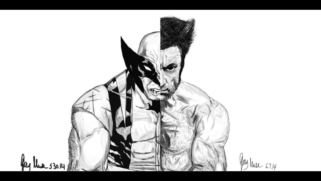 drawing project of wolverine prt 2 hugh jackman - YouTube