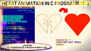 Heart animation in C++ | How to draw heart in c++ programming | Animated heart in c language screenshot 3