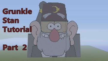 Minecraft Pixel Art Tutorial: How to make Grunkle Stan Part 2 (Gravity Falls)
